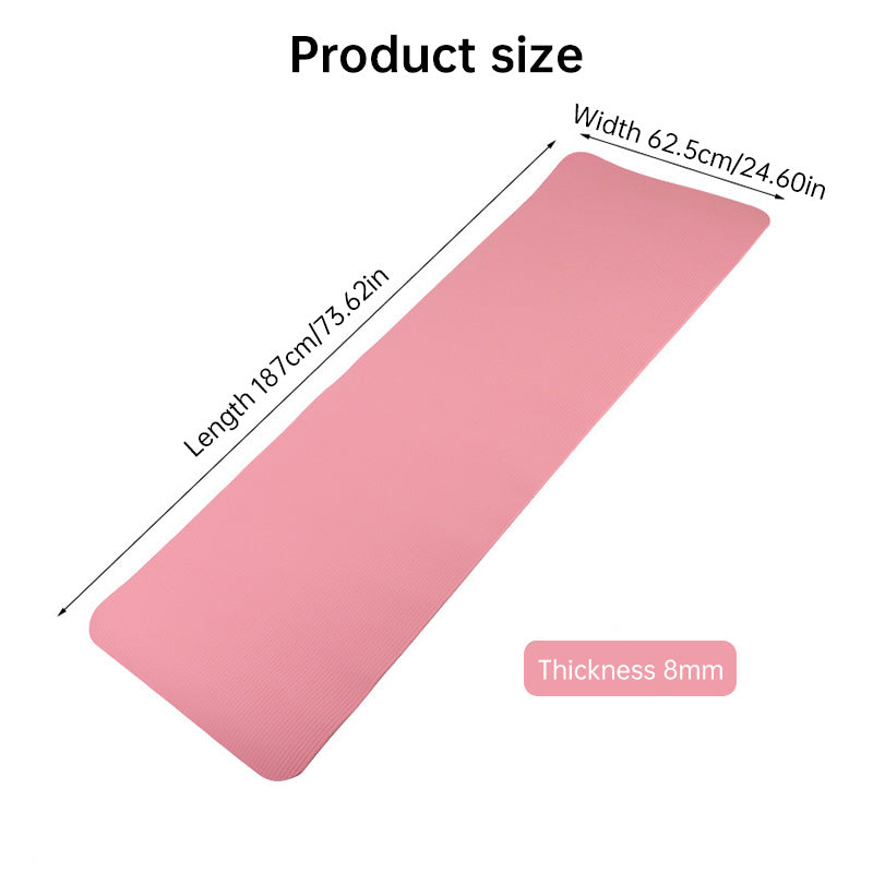Extra-Long NBR Yoga Mat — Thick Non-Slip Fitness & Pilates Mat