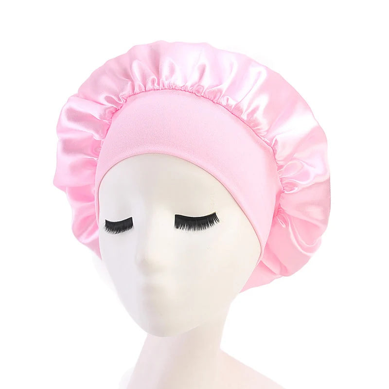 Adjustable Satin Sleep Bonnet — Moisture Retention Night Cap