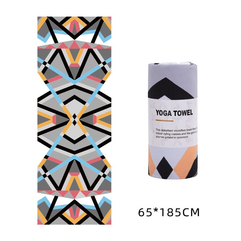 Printed Microfiber Yoga Towel — Non-Slip Mat Cover