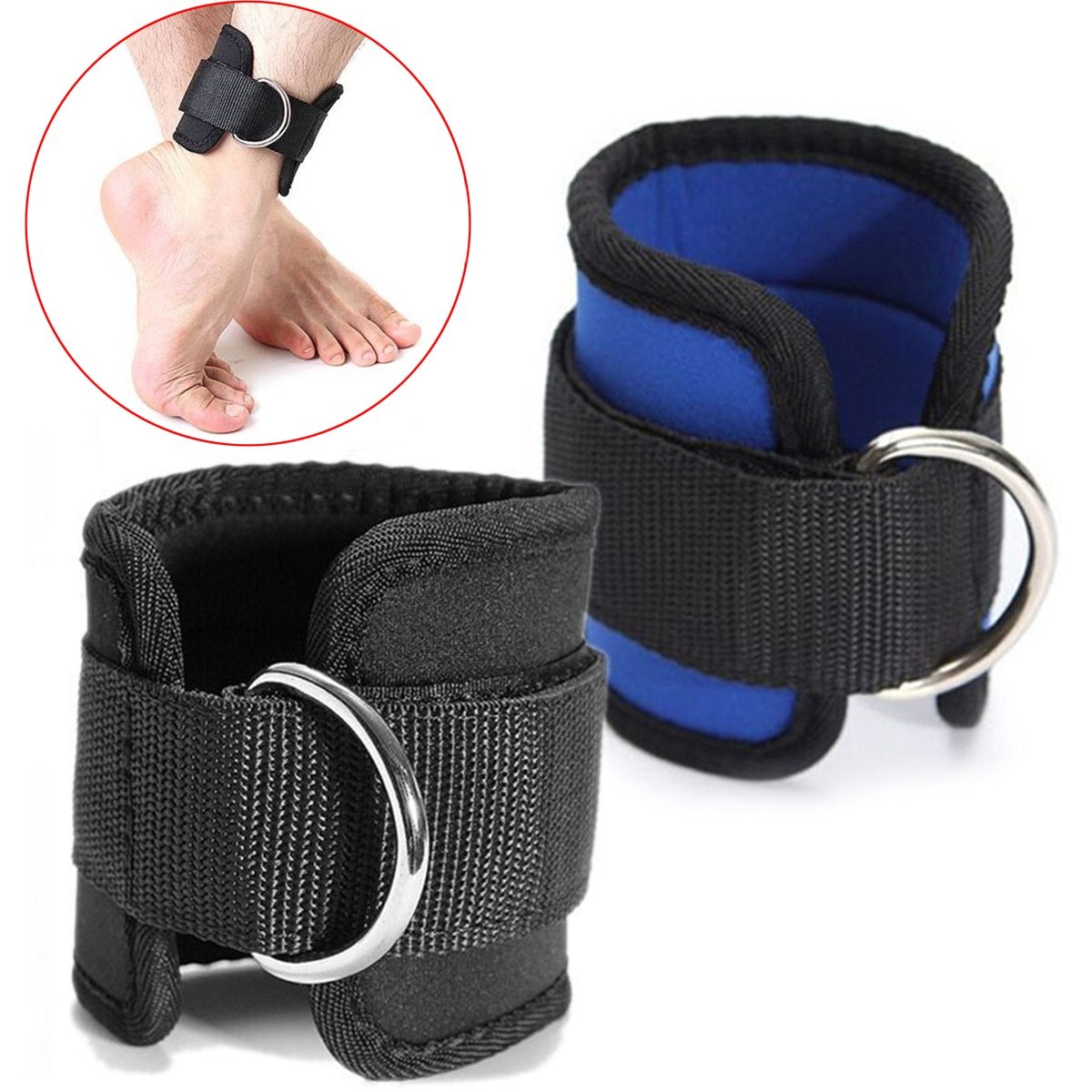 D-Ring Ankle Strap — Adjustable Leg & Glute Training Attachment