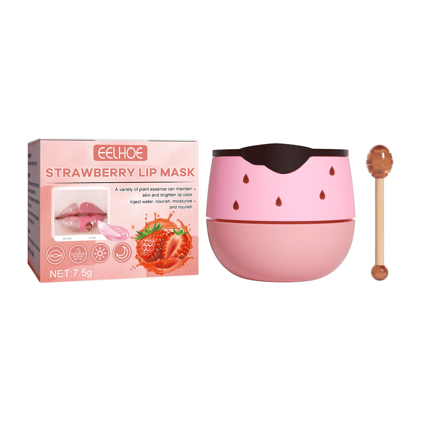EELHOE Strawberry Lip Mask — Moisturizing & Line-Smoothing Treatment