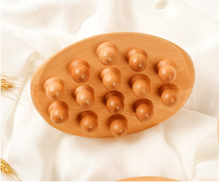Wooden Meridian Body Brush — Beech Wood Massage Tool