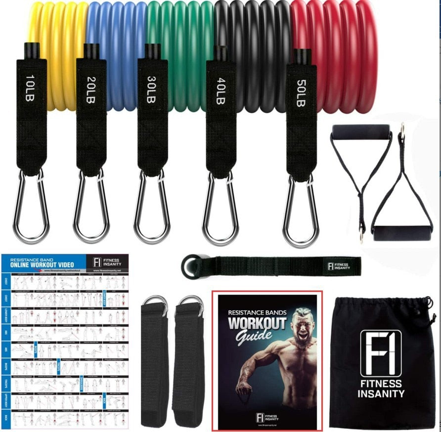 17-Piece Resistance Band Set — 150 lbs Home Workout Kit