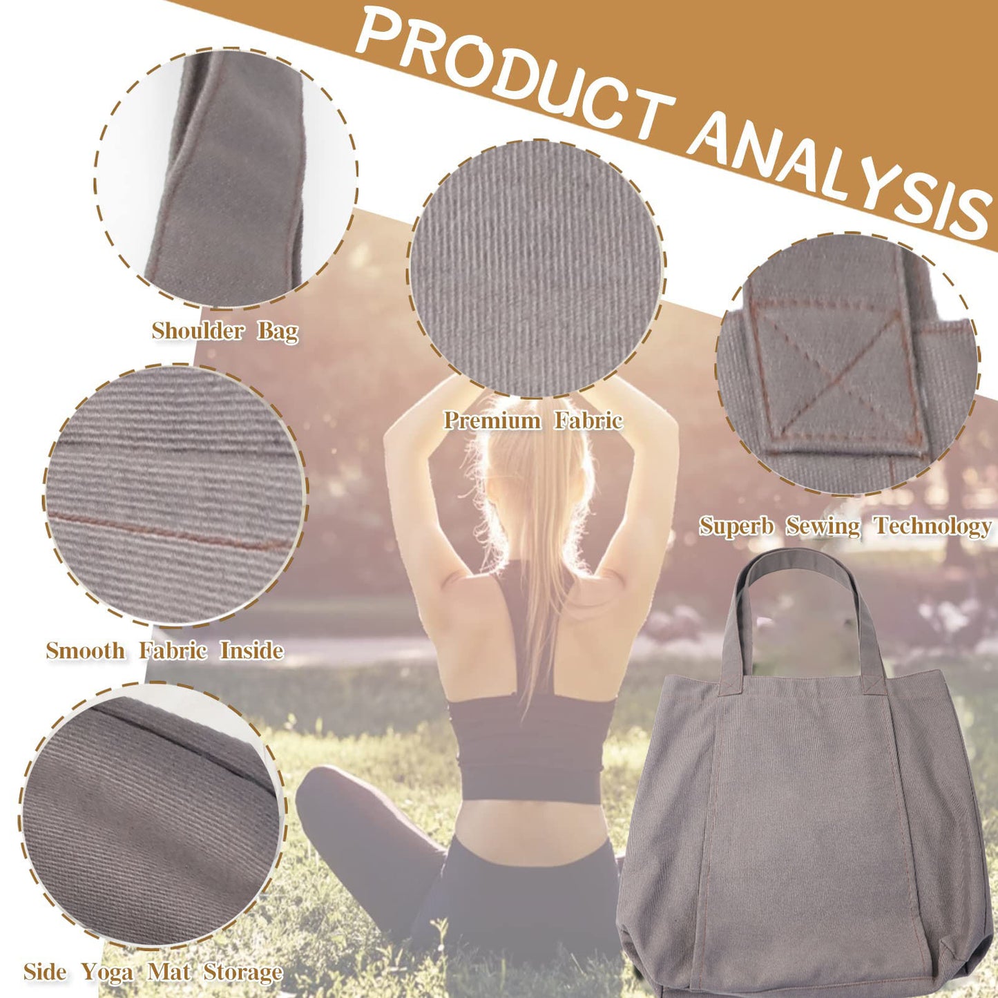 Canvas Yoga Mat Shoulder Bag — Durable Travel & Gym Tote