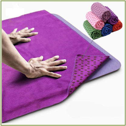 Non-Slip Yoga Mat Towel — Microfiber Grip Towel with Carry Bag