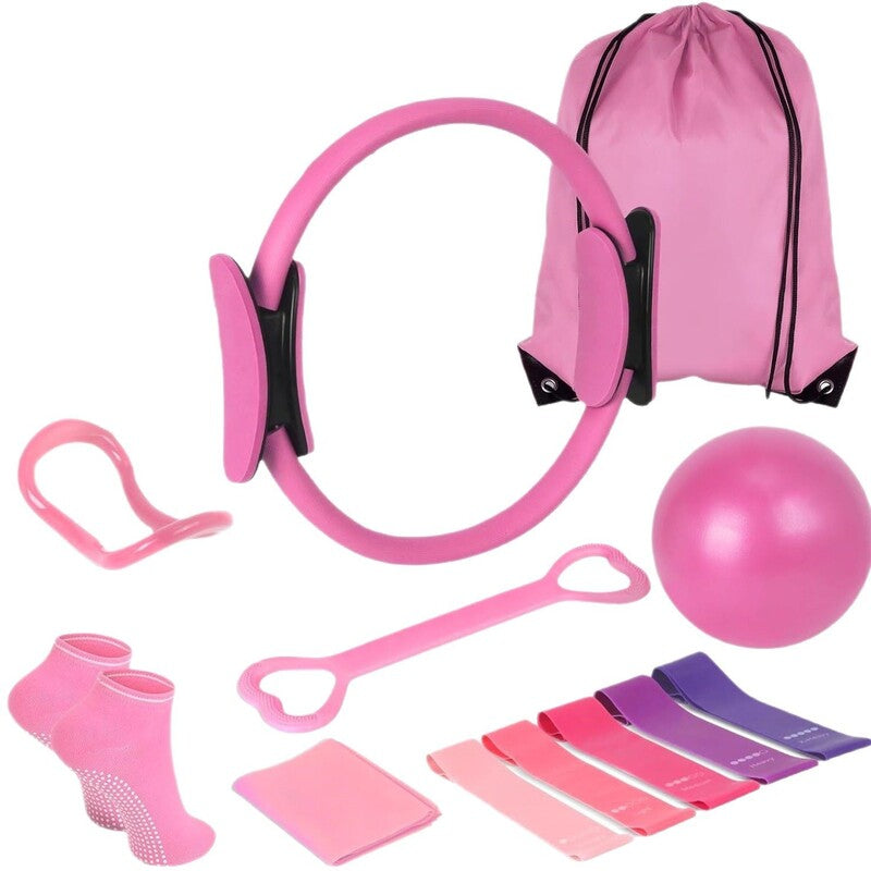 13-Piece Pilates Kit — Ring, Ball & Resistance Bands for Home Workouts