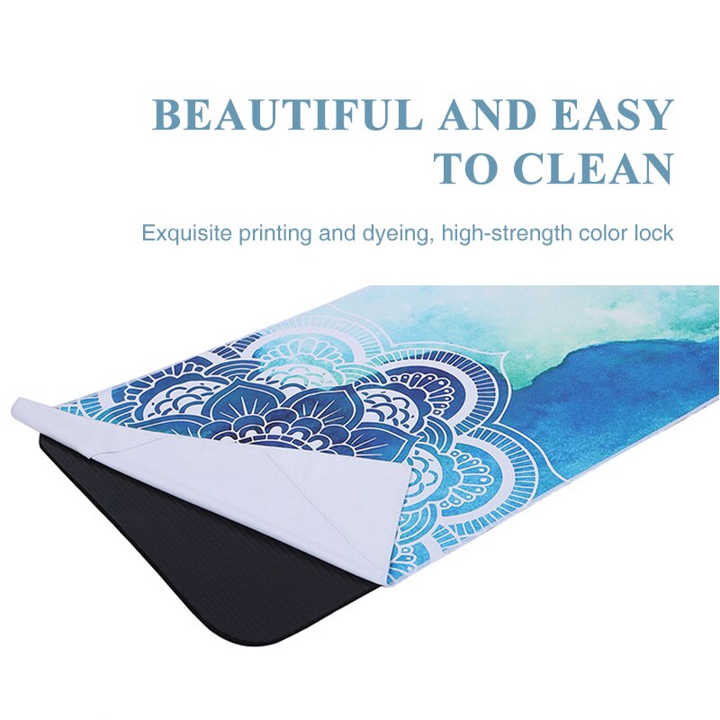 Printed Microfiber Yoga Towel — Non-Slip Mat Cover