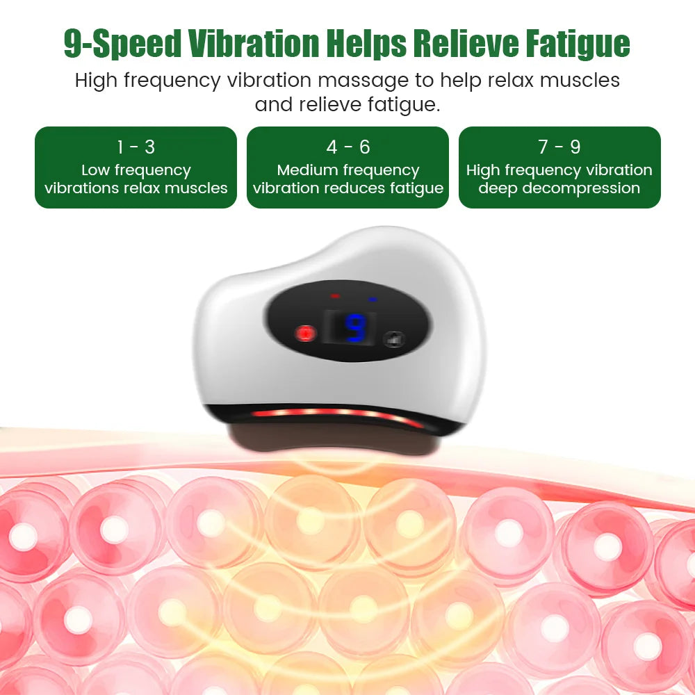 Electric Gua Sha Massager — Heated Vibration & Red Light Therapy Tool
