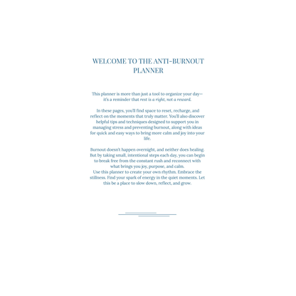 RESET Anti-Burnout Planner – Refresh & Revitalize