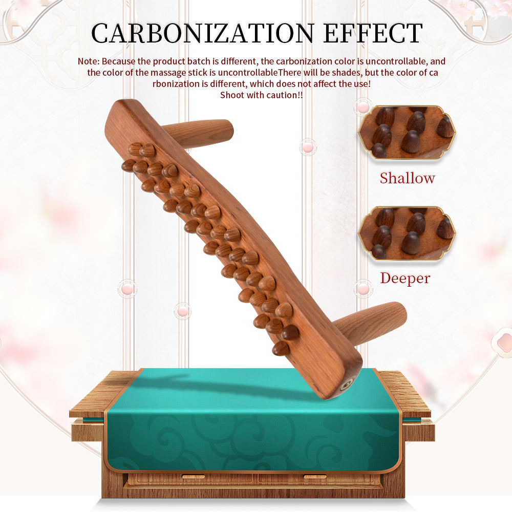 Wooden 34-Bead Body Massager — Beech Wood Relaxation Tool