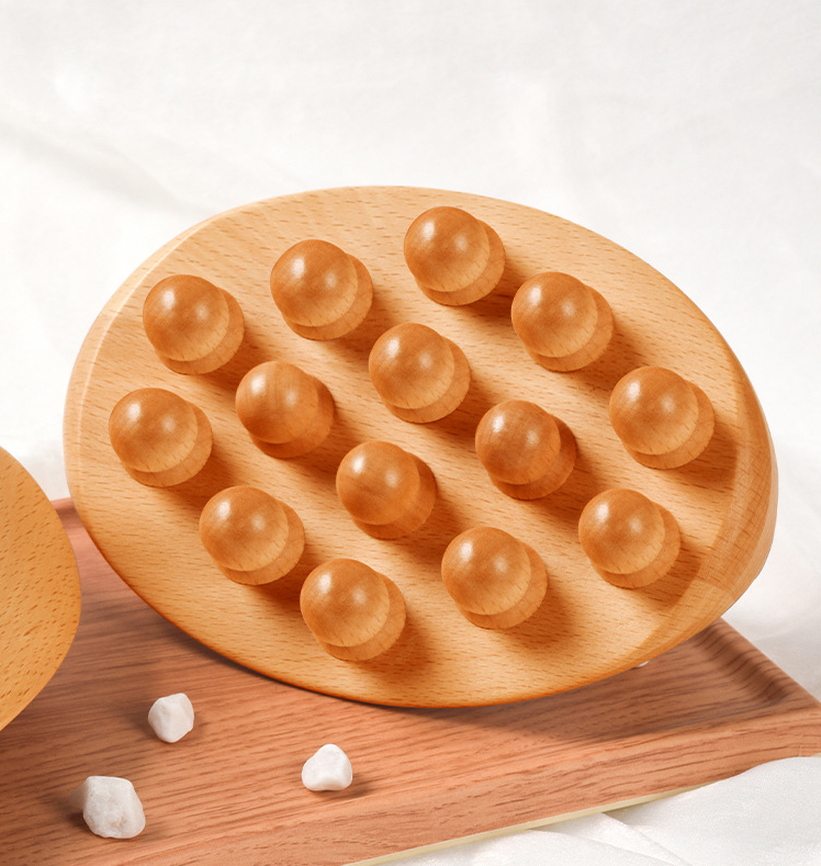 Wooden Meridian Body Brush — Beech Wood Massage Tool