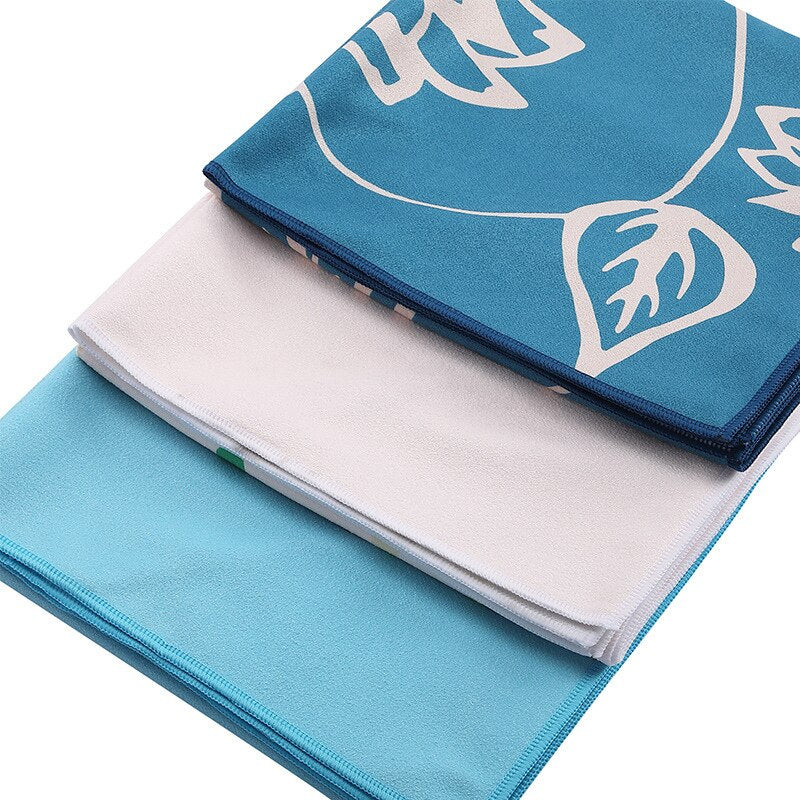 Printed Microfiber Yoga Towel — Non-Slip Mat Cover