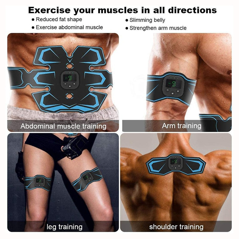 Rechargeable EMS Trainer Belt — Abdominal & Body Muscle Stimulator