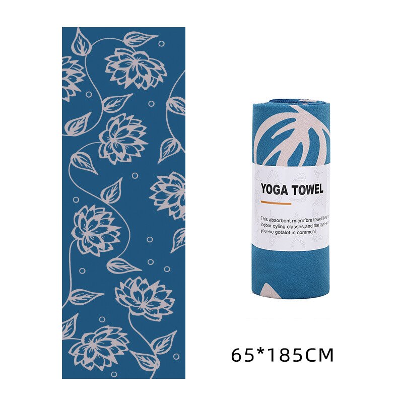 Printed Microfiber Yoga Towel — Non-Slip Mat Cover