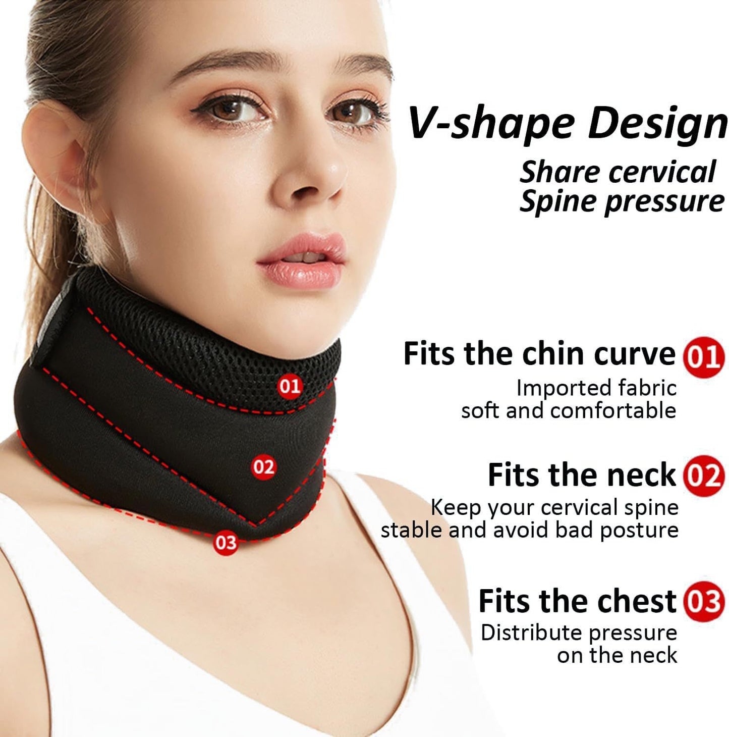 Three-Layer Sponge Neck Support — Cervical & Posture Relief Brace