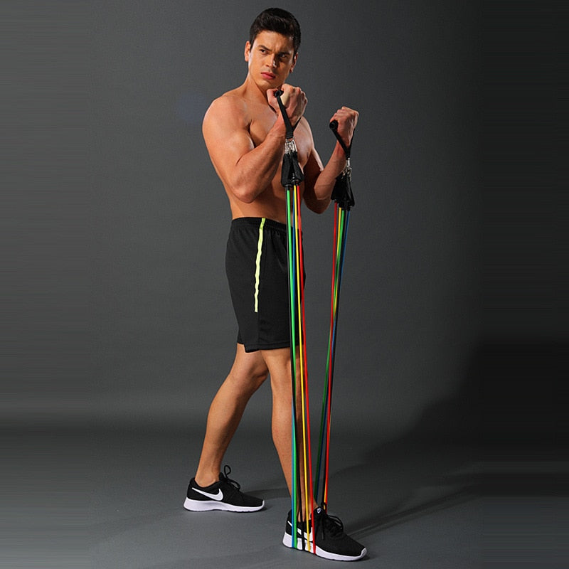 17-Piece Resistance Band Set — 150 lbs Home Workout Kit