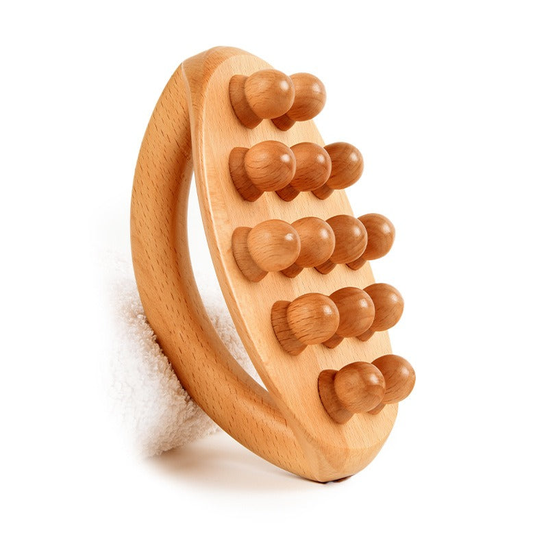 Wooden Meridian Body Brush — Beech Wood Massage Tool