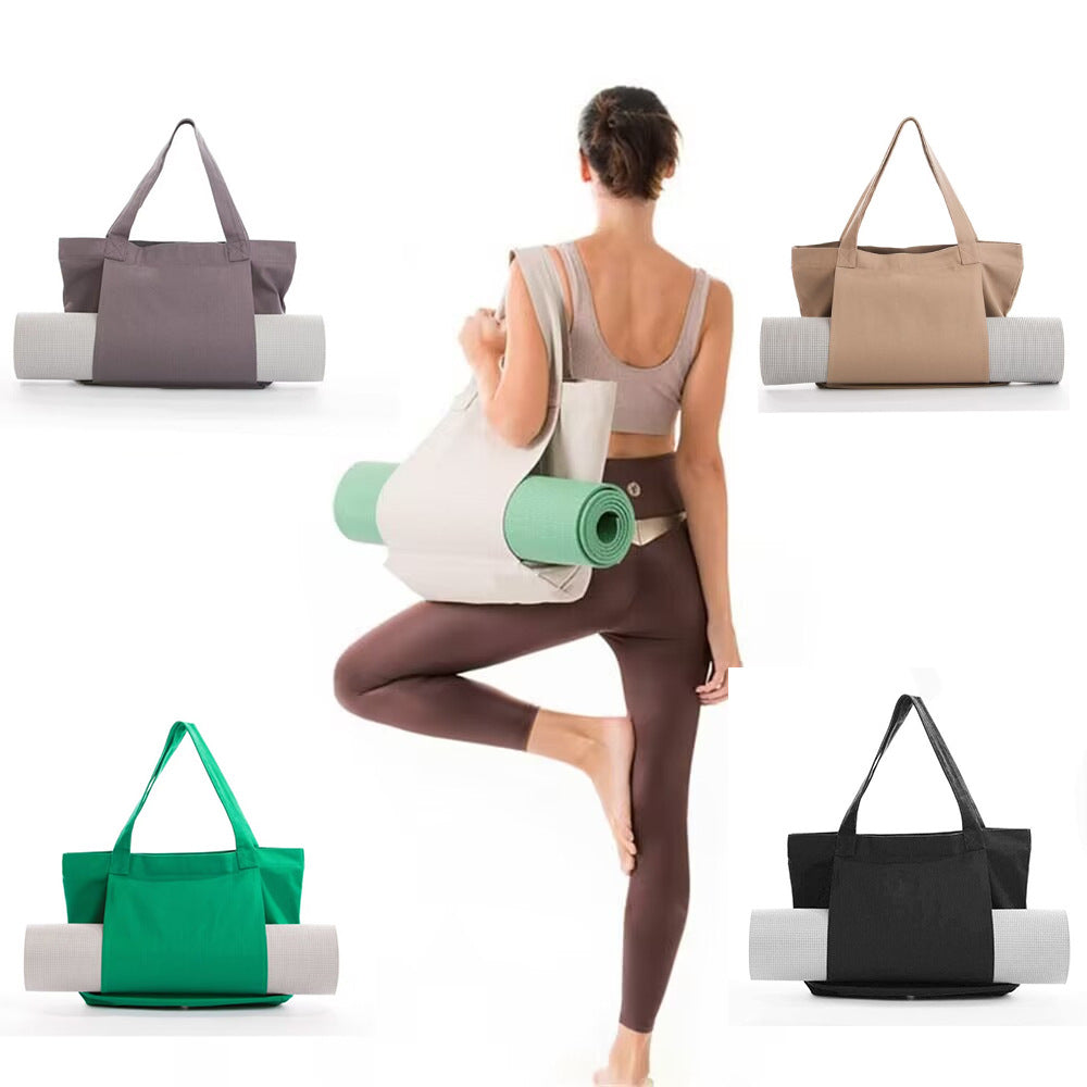 Canvas Yoga Mat Shoulder Bag — Durable Travel & Gym Tote