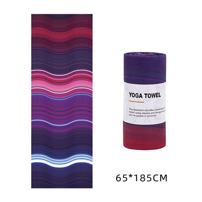 Printed Microfiber Yoga Towel — Non-Slip Mat Cover