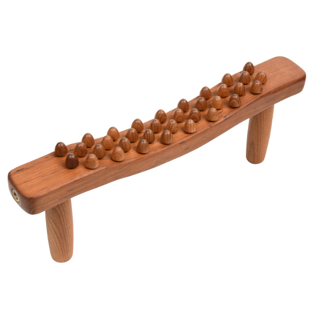 Wooden 34-Bead Body Massager — Beech Wood Relaxation Tool