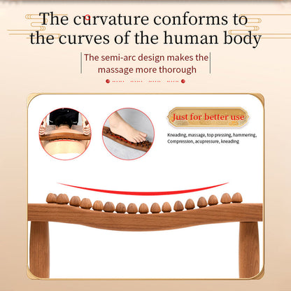 Wooden 34-Bead Body Massager — Beech Wood Relaxation Tool