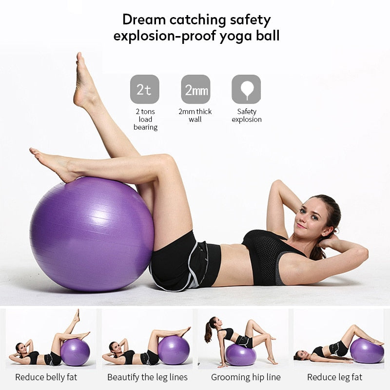 PVC Yoga Ball — Anti-Burst Fitness & Balance Exercise Ball