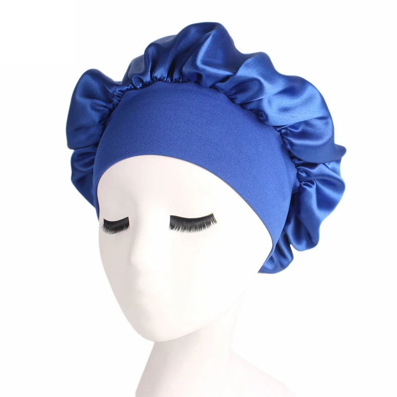 Adjustable Satin Sleep Bonnet — Moisture Retention Night Cap