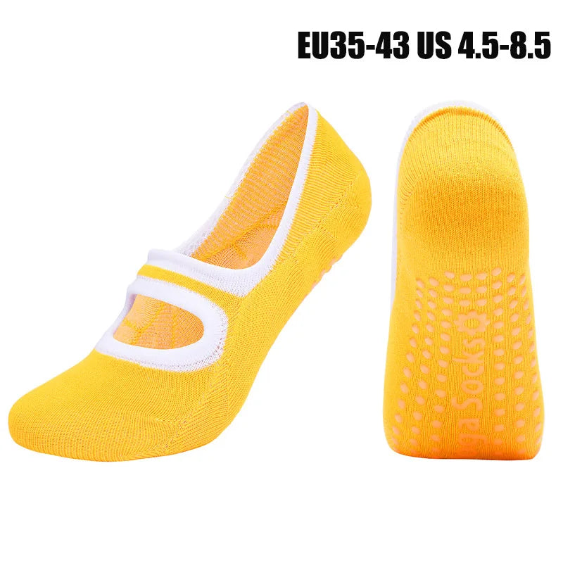 Women’s Anti-Slip Pilates & Yoga Socks — Breathable Cotton Grip Socks