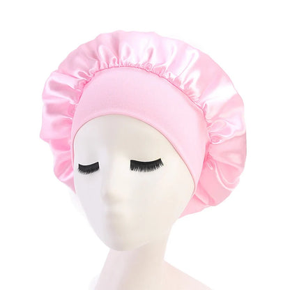 Adjustable Satin Sleep Bonnet — Moisture Retention Night Cap