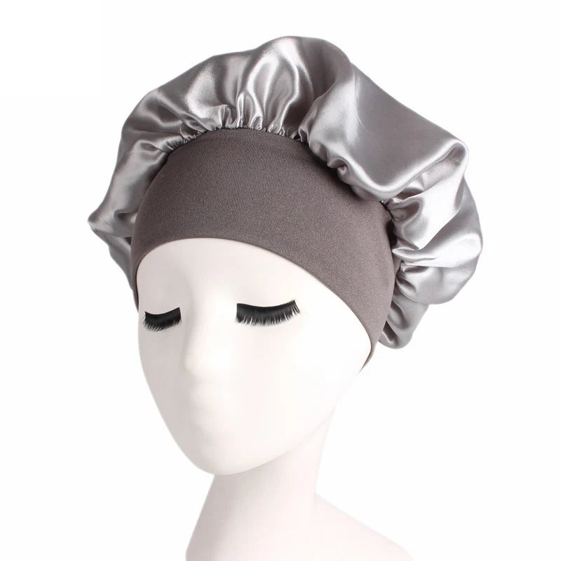 Adjustable Satin Sleep Bonnet — Moisture Retention Night Cap