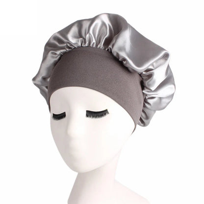 Adjustable Satin Sleep Bonnet — Moisture Retention Night Cap