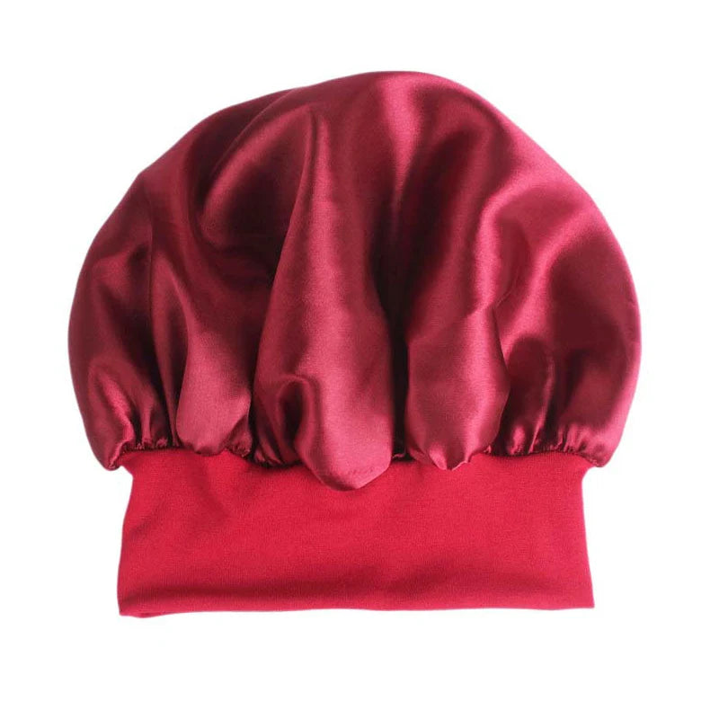 Adjustable Satin Sleep Bonnet — Moisture Retention Night Cap