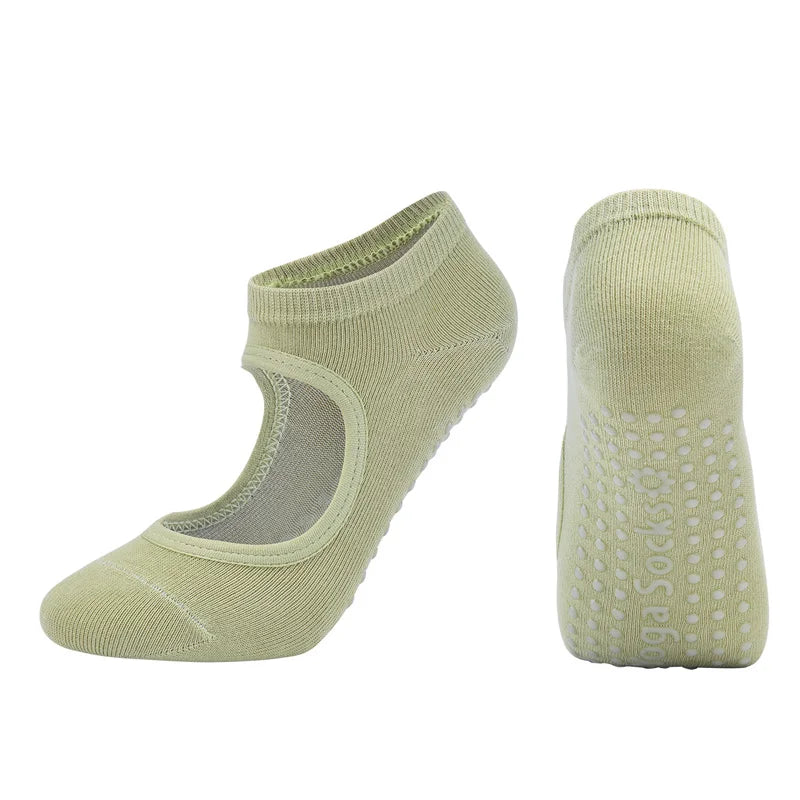 Women’s Anti-Slip Pilates & Yoga Socks — Breathable Cotton Grip Socks