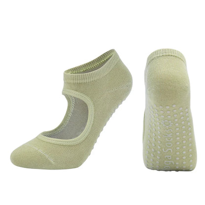 Women’s Anti-Slip Pilates & Yoga Socks — Breathable Cotton Grip Socks