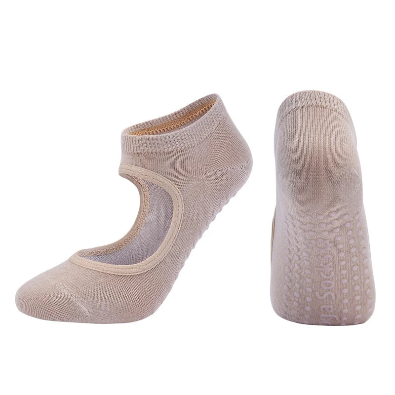 Women’s Anti-Slip Pilates & Yoga Socks — Breathable Cotton Grip Socks