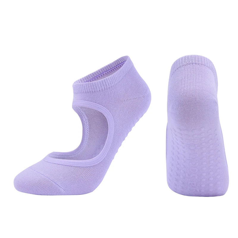 Women’s Anti-Slip Pilates & Yoga Socks — Breathable Cotton Grip Socks