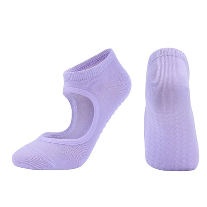 Women’s Anti-Slip Pilates & Yoga Socks — Breathable Cotton Grip Socks