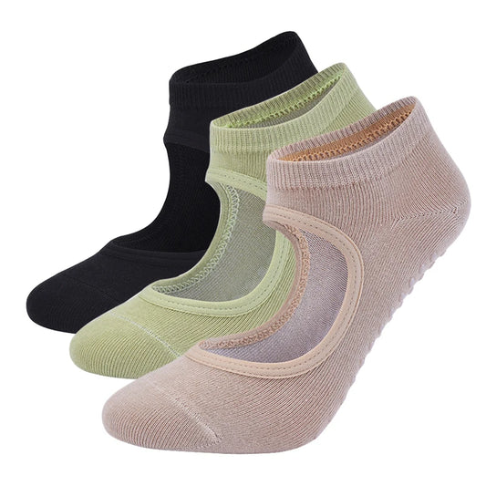 Women’s Anti-Slip Pilates & Yoga Socks — Breathable Cotton Grip Socks
