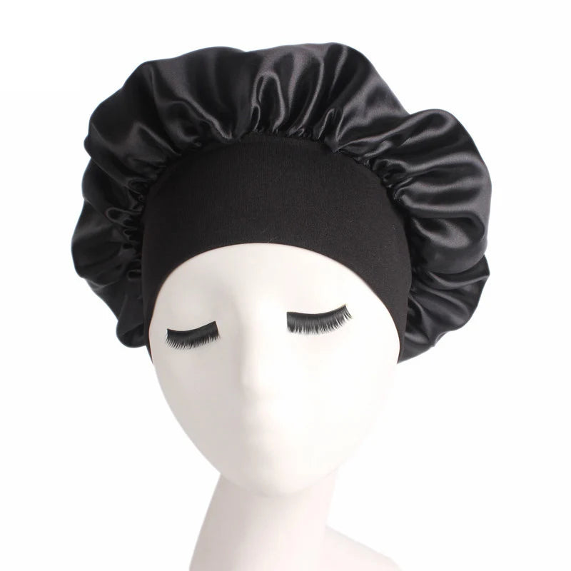 Adjustable Satin Sleep Bonnet — Moisture Retention Night Cap