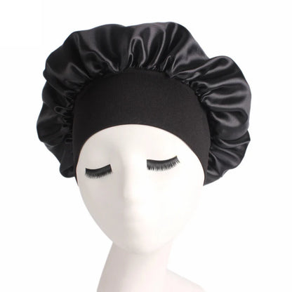 Adjustable Satin Sleep Bonnet — Moisture Retention Night Cap