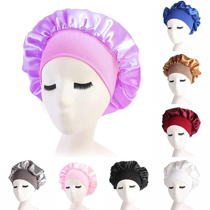 Adjustable Satin Sleep Bonnet — Moisture Retention Night Cap